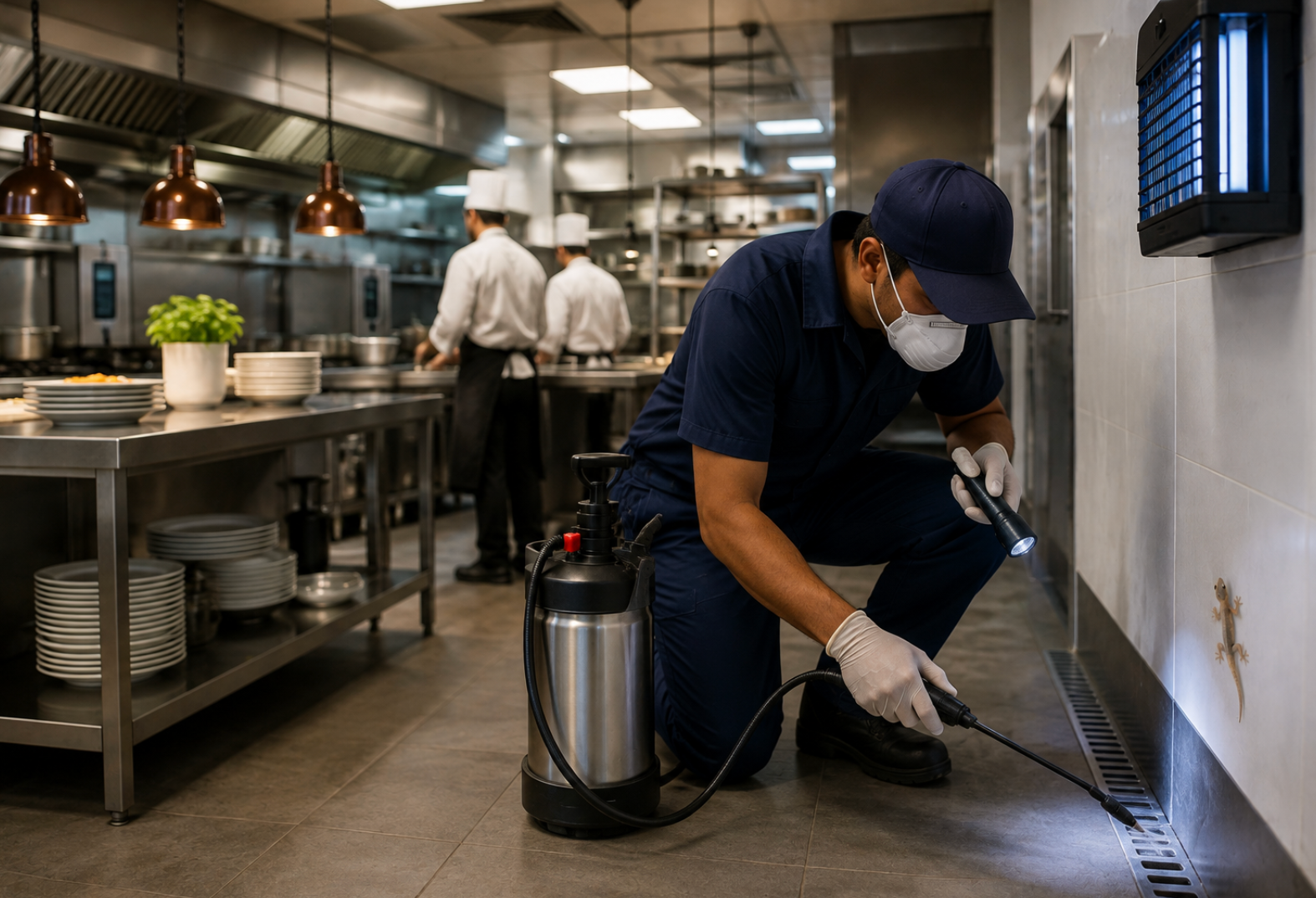 Commercial lizard control for restaurants, hotels and food processing units